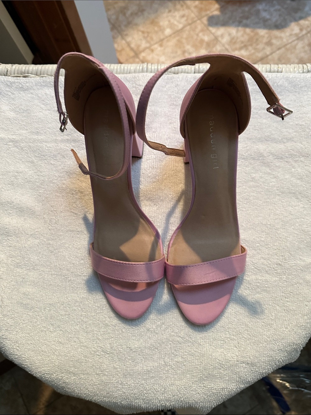 Madden Girl Pink Ankle-Strap Block Heels